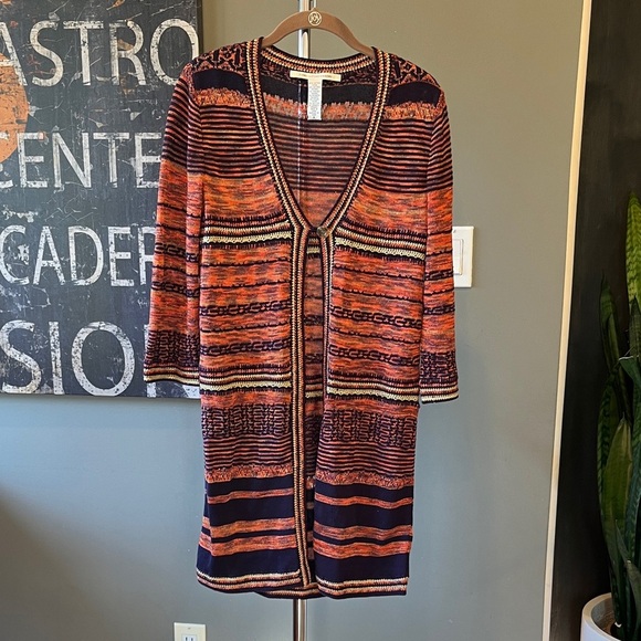 🥑Diane von Furstenberg Metallic Knit Cardigan sweater Multicolor small - Picture 9 of 9